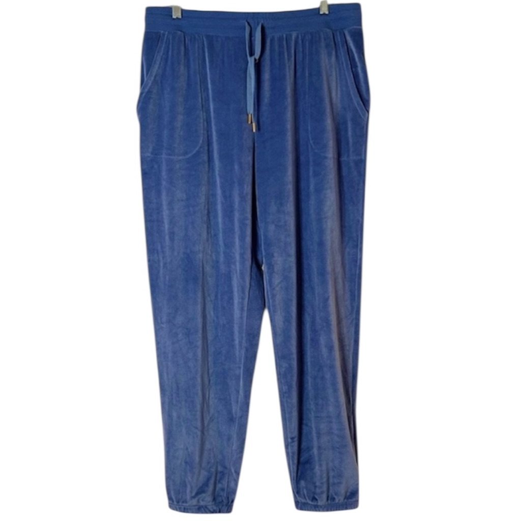 Nwt Donna Karan Velour Jogger Pajama Bottoms Periwinkle Blue Size Xl